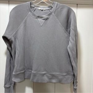 Leallo Womens Pullover Waffle Sweatershirt . Gray Size XS